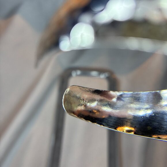 21g Sterling Silver 925 Hammered Wide Cuff Bracelet Free Shipping - Picture 4 of 4